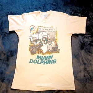 Vintage 90s Miami Dolphins T‎ Shirt Mens Size Large Front Pages Newspaper USA